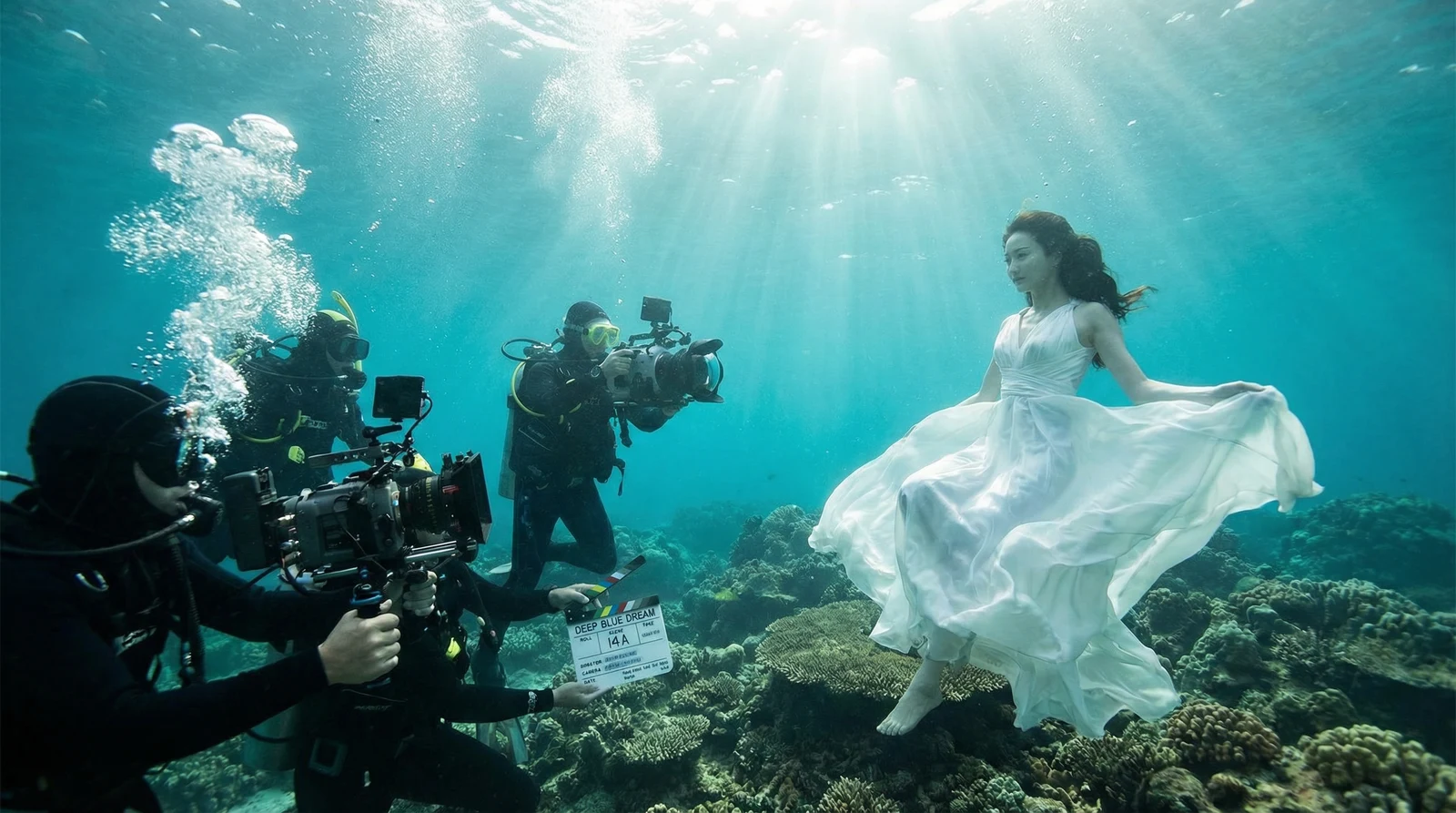 日本三级萝莉岛栏目水下拍摄现场花絮