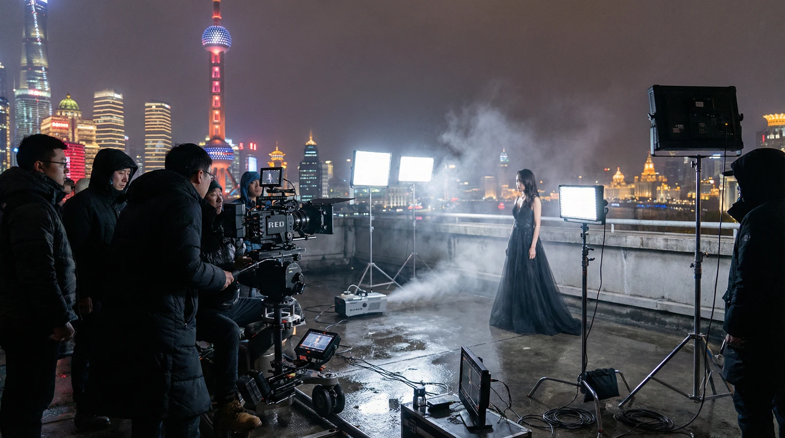 日本三级上海外滩夜景拍摄现场实况